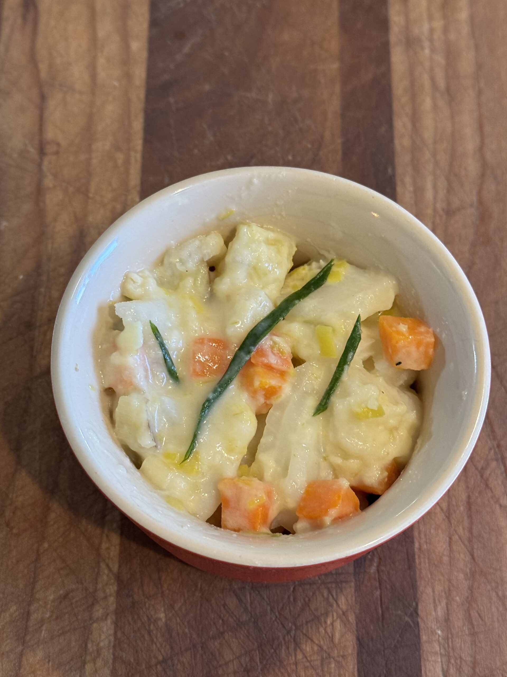 Cullen Skink: A traditional Scottish fish chowder with Cod, carrots, potatoes, cream, butter and parsley. It is real comfort food for a cold, damp day.