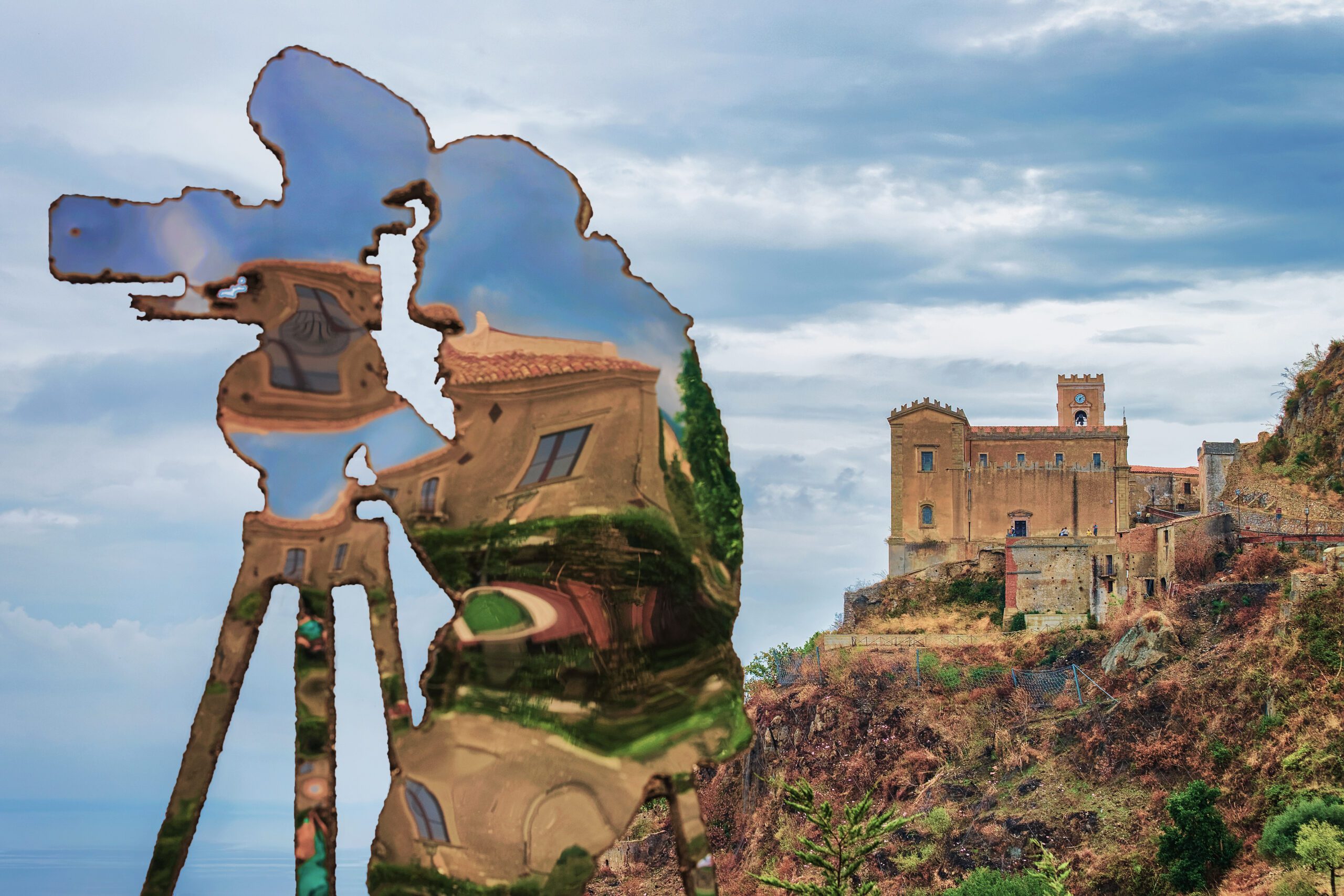 Statue of movie maker in Savoca village (stock photo) Statue of movie maker in Savoca village (stock photo)